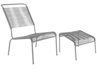 Schubiger M&ouml;bel Spaghetti-Lounger-Hochlehner + Hocker S&auml;ntis