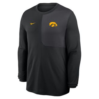 Nike Iowa Sideline Coach Nike Mens Dri-FIT College Long-Sleeve Top in Black | 03B1166NIA-2QD