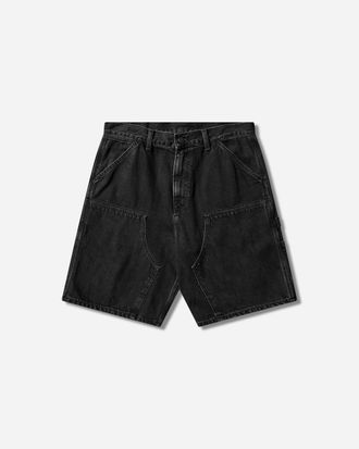Carhartt Work in Progress Men s Double Knee Shorts Black (Stone Washed)