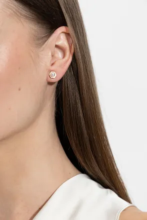 AllSaints Earrings With Glass Pearl, Womens, Gold