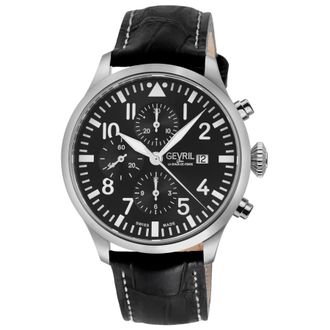 Gevril Group Vaughn Chronograph Automatic Black Dial Mens Watch 47100