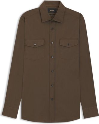 BOSS Slim-fit shirt in an Italian-made cotton blend