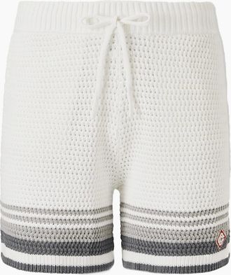 Casablanca Mens Cotton Applique Shorts White - Size: 33/32/32