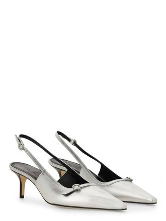 Aeyde Womens Saba Slingback Pumps In Silver