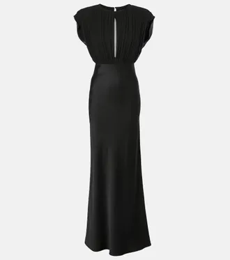 Max Mara Randers silk satin cr&ecirc;pe maxi dress