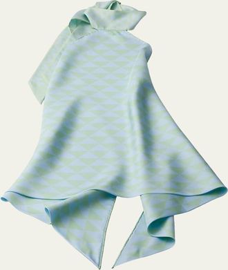 Prada Triangle-Print Silk Halter Top
