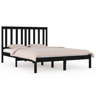Berkfield Home Bed Frame Black Solid Wood Pine 200x200 cm