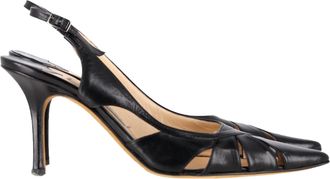 Jimmy Choo London Jimmy Choo Cutout Slingback Pumps in zwart leer