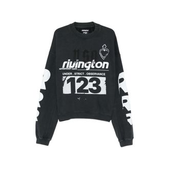 RRR123 Graphic-print Logo-sleeve Sweatshirt