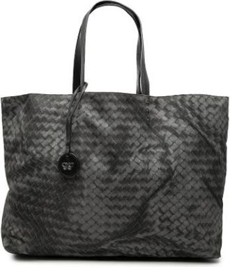 Bottega Veneta Pre-owned Tote Bags, female, Gray, Size: ONE SIZE Pre-owned Printed Nylon Tote Bag