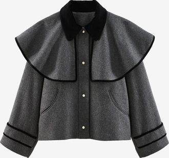 Balzac Paris Kurzmantel mit Cape aus Wollmix Juliette