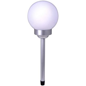 N&auml;ve Naeve Ball Estaca Led Solar Para Exterior De 15 Cm, Color Blanco, Con Sensor De Amanecer A Anochecer, 9000-10000 K, Ip44