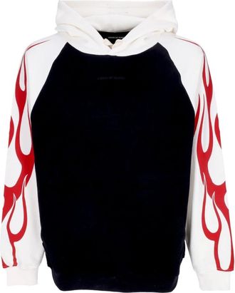 Vision Of Super Flames Lichtgewicht Hoodie Off White/Zwart/Rood - Heren - Hoodies - Zwart - XL - Katoen - Hoodies & sweatvesten