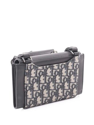 Dior 2010-2025 Oblique Canvas and Leather Elite Saddle crossbody bag - women - Canvas/Leather - One Size - Brown