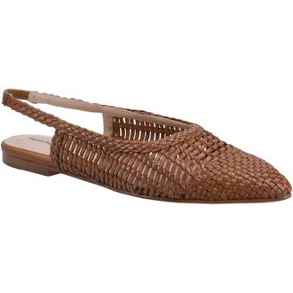 Hush Puppies Dalia Woven Leren Dames Tan Platte Schoenen