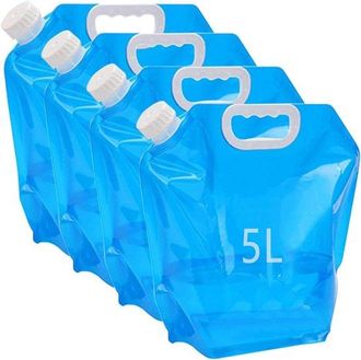 OEM Juego De 4 Botellas De Agua Plegables De 5 Litros Con Tapones Antiderrame, Libres De Bpa, Ideales Para Acampar Al Aire Libre (azul)
