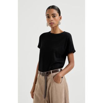 Brunello Cucinelli Cashmere and silk lightweight sweater in Black at Nordstrom, Size Xx-Small Eu