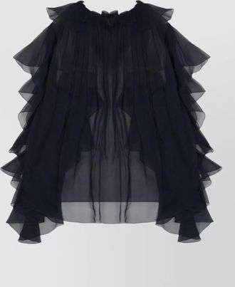Alberta Ferretti silk ruffled blouse