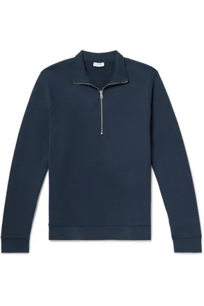 Sunspel Cotton-Jersey Half-Zip Sweatshirt