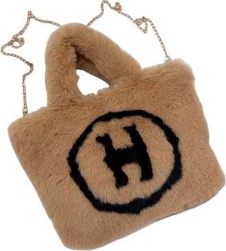 Generic Hand-held crossbody bag casual and versatile womens winter faux plush bag