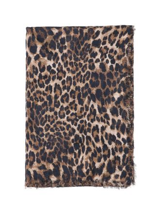 Nili Lotan Brown Animal Print Modal Scarf
