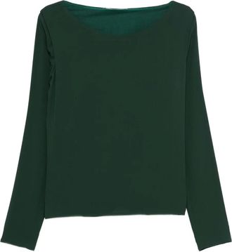 Ermanno Scervino Top con scollo a barca a maniche lunghe - Verde