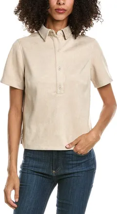 Max Studio Short Sleeve Collared Top