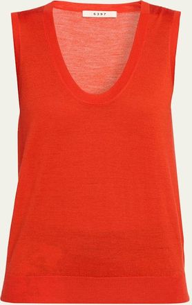 6397 Wool-Cashmere Scoop-Neck Vest