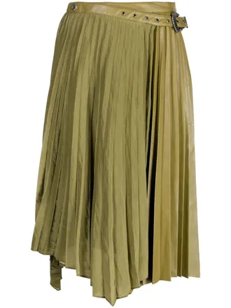 Andersson Bell Asymmetrische plooirok - Groen