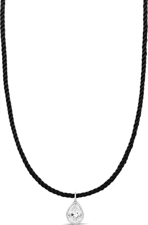 SHYMI Cord Necklace with Fancy Shape Pendant -.925 Sterling Silver, 14k Gold-Plated - Rhodium Plated, Cubic Zirconia, Adjustable Chain