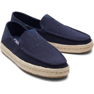 Toms Toms Alonso Jute Mens Navy Espadrilles Textile - Size UK 11