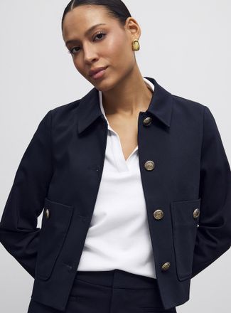Contemporaine Womens Crest buttons shirt-collar Blazer Jacket