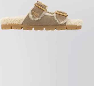 Prada suede slides