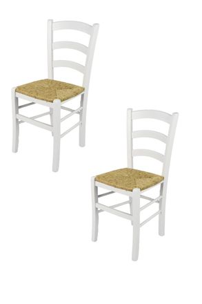 Tommychairs Tommychairs 2 Sillas Venezia En Haya Blanca Y Asiento De Paja