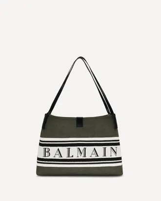 Balmain Borsa Tote Release media in tela e pelle Woman UNI