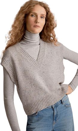 M.M.LaFleur Eloise Confetti Wool Vest in Cinder at Nordstrom, Size X-Small