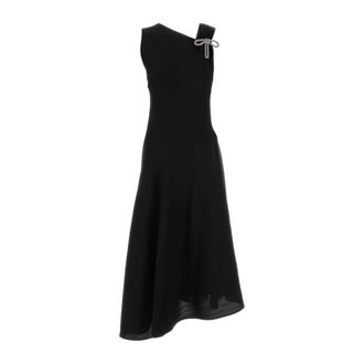 Jil Sander Midi Dresses, female, Black, Size: L Silk Blend Evening Dress