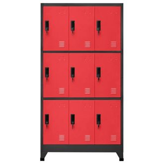 Berkfield Home Locker Cabinet Anthracite & Red 90x45x180 cm Steel | Size: 90 x 45 x 180 cm