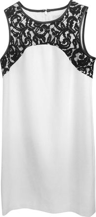 Michael Kors lamb leather trimmed lace dress Size S