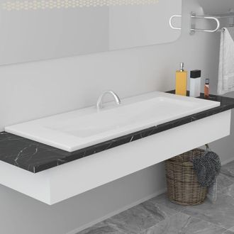 Berkfield Home Built-in Basin 101x39.5x18.5 cm Ceramic White