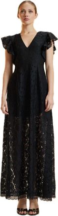 Cynthia Rowley Verona Lace Dress - Dames - Maxi kleedjes - Zwart - L - Polyester - Kleedjes