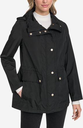 Cole Haan Womens Packable Short Parka - Black Size Medium Water-Resistant