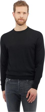 Brooks Brothers Merino wollen trui met ronde hals - Heren - Ronde hals truien - Zwart - S - Wol - Truien & Vesten