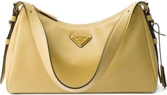 Prada Borsa a spalla Aim&eacute;e media in pelle - Giallo