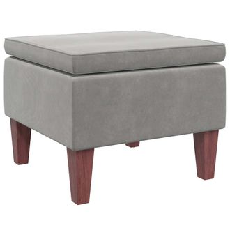 vidaXL Vidaxl - Taburete Con Patas De Madera Terciopelo Gris Claro