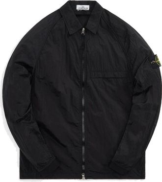 Stone Island Nylon Metal Garment Dyed Over Shirt Black 761512321-V0029
