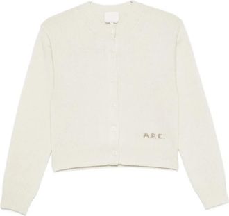 A.P.C. Fijngebreide Cardigan - Dames - Vesten - Beige - S - Truien & Vesten