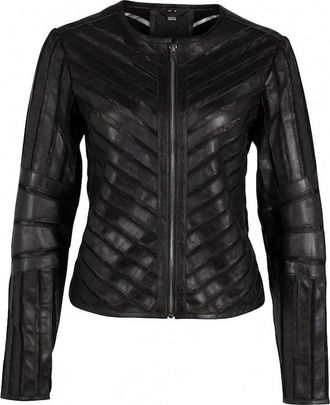 Mauritius Womens Tila Leather Jacket In Black