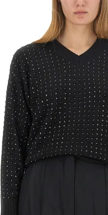Sportmax Wool Jersey Blend Sweater - Black