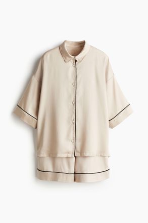 H&M Satinpyjama - Hellbeige